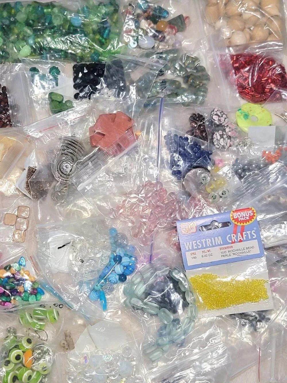 HUGE 4.5lb Destash Lot Jewelry Making Beads Findings Cabachons Various Mats #G